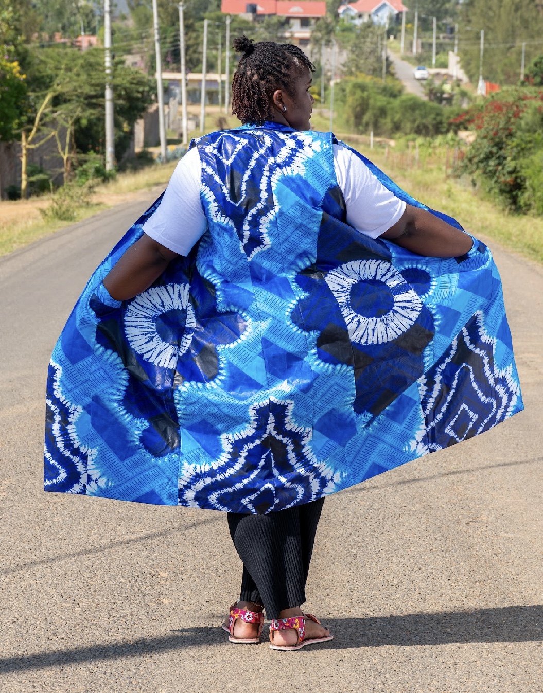 African Print Kimono Jacket/Ankara Kimono Jacket/sleeveless kimono jacket/African print duster/African Print Women’s Vest - Image 2