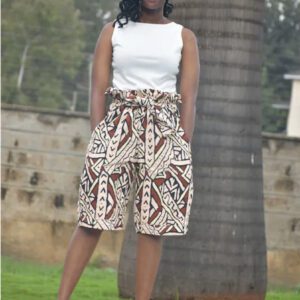 African Print Paperbag Waist shorts/Ankara shorts/Kente shorts