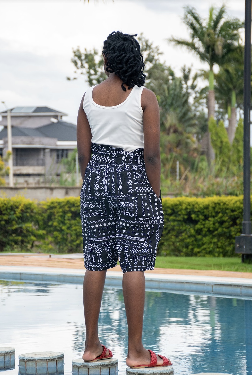 African Print Paperbag Waist shorts/Ankara shorts/Kente shorts - Image 2