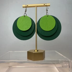 Green wooden earrings/Green dangle earrings/Venus symbol earrings/Wooden Painted Earrings/hand painted earrings/Afrocentric earrings
